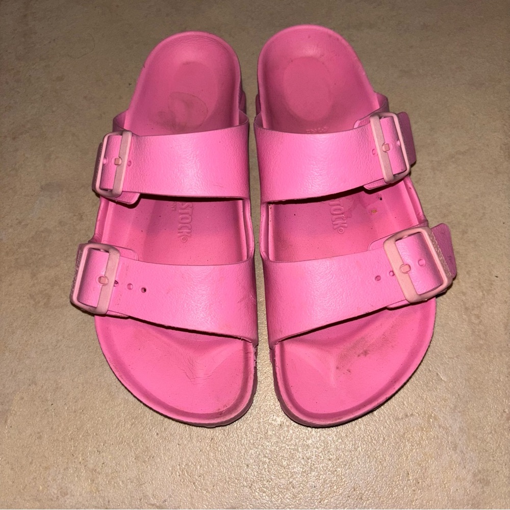 Birkenstock Pink EVA Double Strap Sandals Buckle Foam